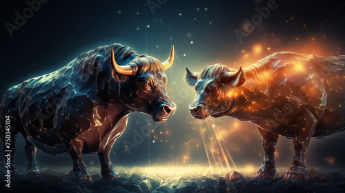 Bull Markets technology light effect © losee