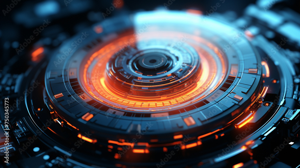 3D CGI Effects technology Extreme CloseUp Shot 3D CGI Effects technology Extreme CloseUp Shot