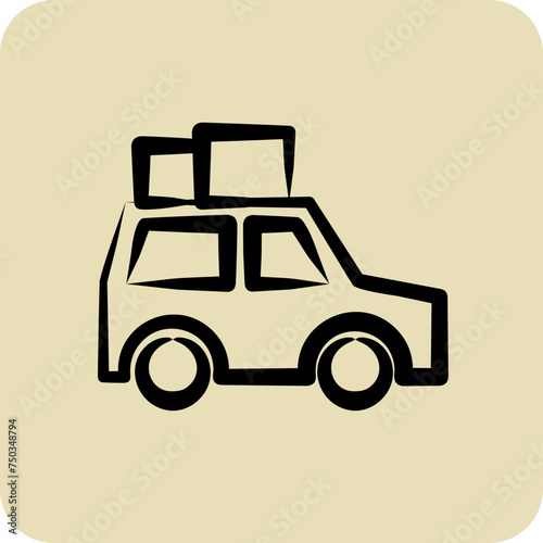 Icon Suv. suitable for education symbol. hand drawn style. simple design editable. design template