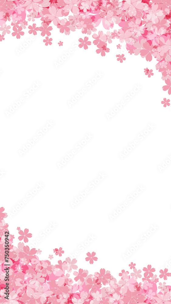 桜の花の縦型フレーム