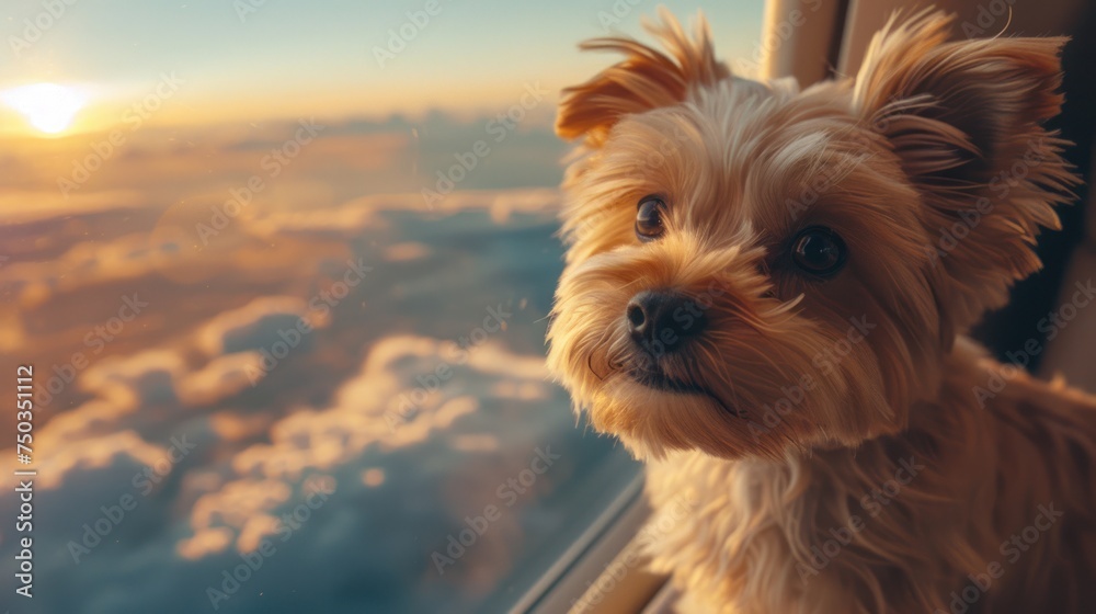 Dog Travel in comfort and style on a private jet. Get a breathtaking view of sun-kissed clouds as they rest in the lap of luxury.