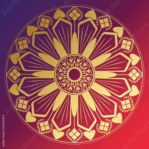 Gradient Background with Golden Mandala Artwork