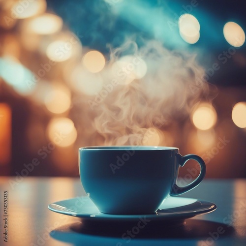 Wallpaper Mural Cozy Morning Vibes: A Cup of Coffee with Soft Glowing Lights in the Background Torontodigital.ca
