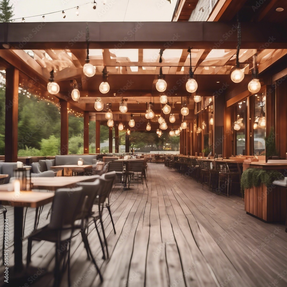 Serenity on a Wooden Deck: Rustic Tables and Chairs Overlooking Nature's Beauty Serenity on a Wooden Deck: Rustic Tables and Chairs Overlooking Nature's Beauty