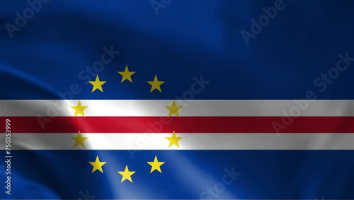 Wallpaper Mural Cape Verde Waving Flag, Cape Verde Flag, dark Cabo Verde flag with fabric texture waving - background, Cape Verde waving flag seamless loop animation. perfect looping, 4K video background, Torontodigital.ca