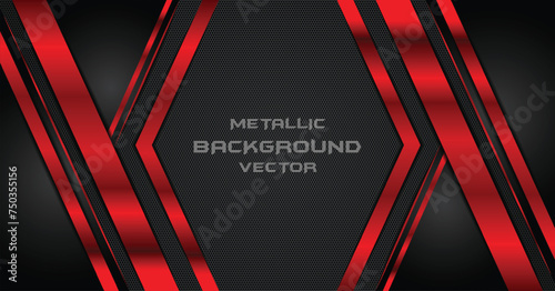 Modern Black And Silver Metallic Background, Abstract vector metallic background with silver shiny carbon texture pattern