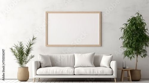 beautiful interior design furniture with mockup poster artwork with border frame interior house template for your design clean minimalist style decoration home interior background ideas