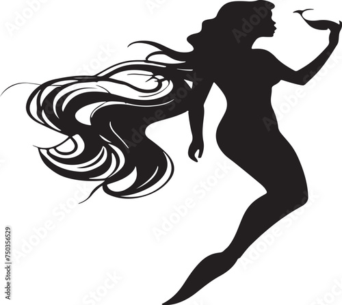 silhouette of a girl with wings