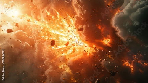 A powerful explosion of fuel occurred on the spacecraft, depressurizing the spacecraft. photo