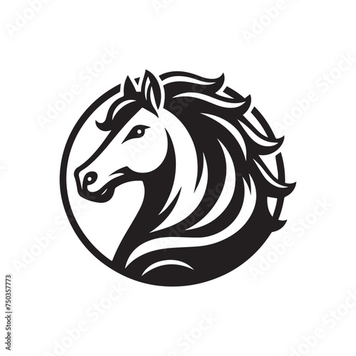 horse head silhouette vector logo illustration