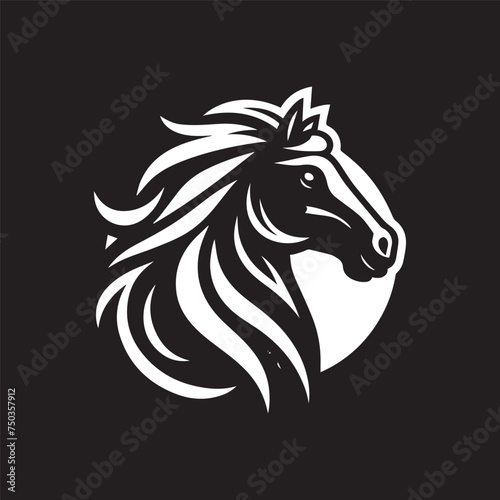 horse head silhouette vector logo illustration