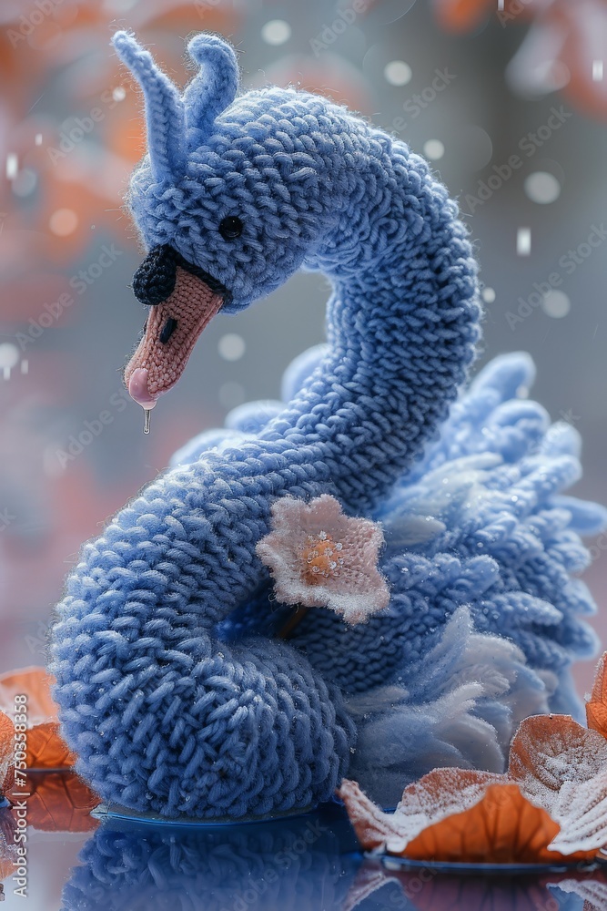 Obraz premium A blue swan of the toy.