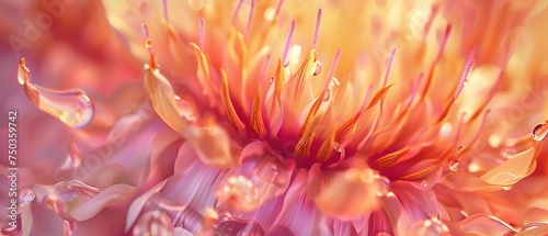 Serenity in Fresh Fluidity  Milk thistle petals captured in extreme macro  displaying serene and fluid movements.