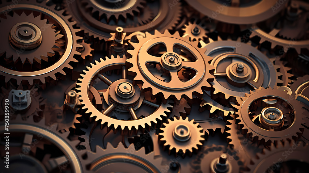 Gears and mechanisms background, industrial innovation, gears and gears working together Gears and mechanisms background, industrial innovation, gears and gears working together