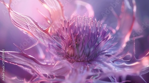 Soothing Symphony of Thistle: Extreme macro unveils the milk thistle's delicate waves, creating a calming melody.