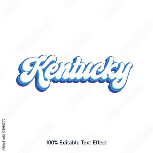 Kentucky text effect vector. Editable college t-shirt design printable text effect vector