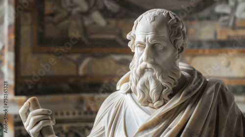 A marble statue of a generic greek philosopher © Adrian Grosu