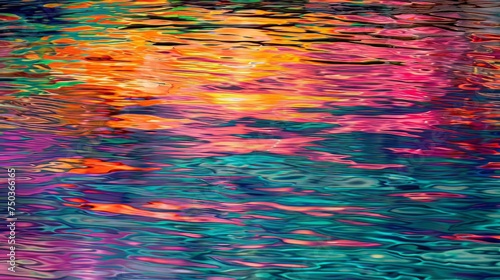 Abstract Sunset Reflections: An abstract composition capturing vibrant hues reflecting off rippling water during a mesmerizing sunset, creating a kaleidoscope of colors on the tranquil surface.