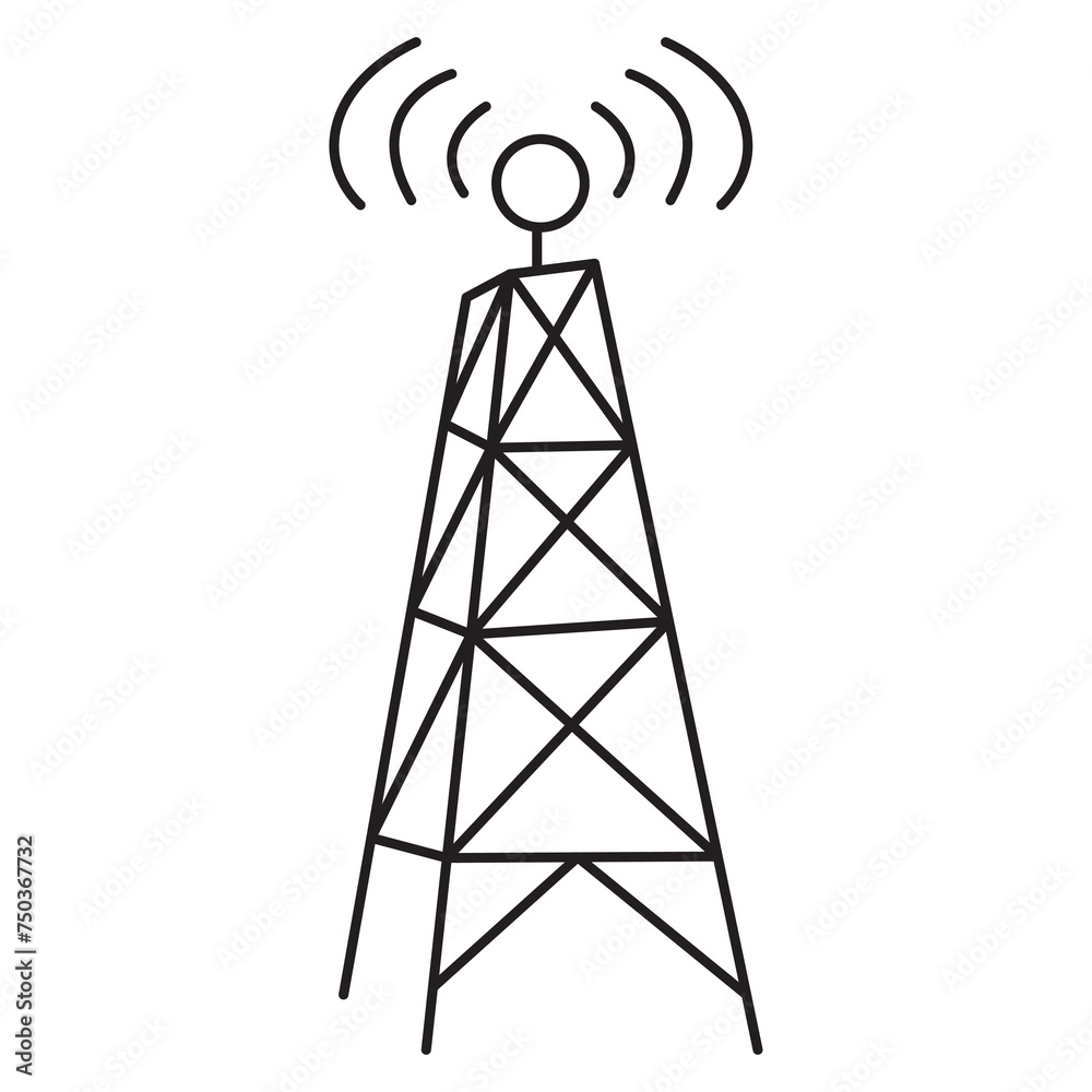 internet tower doodle icon transparent background internet tower doodle icon transparent background