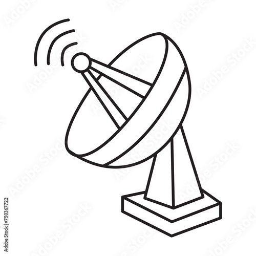 satellite dish doodle icon transparent background