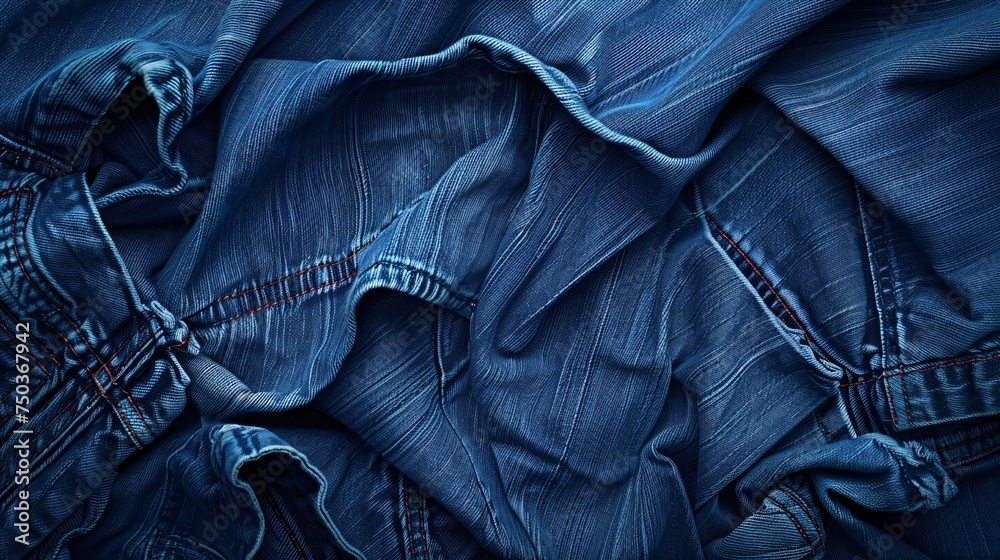 Obraz premium Fashionable denim jeans textile pattern.