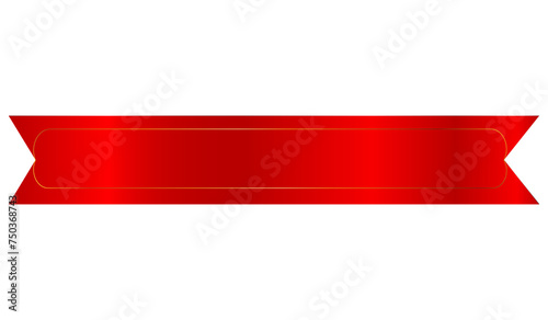 Red Title Banner Ribbon. Banner PNG  isolated on a transparent background