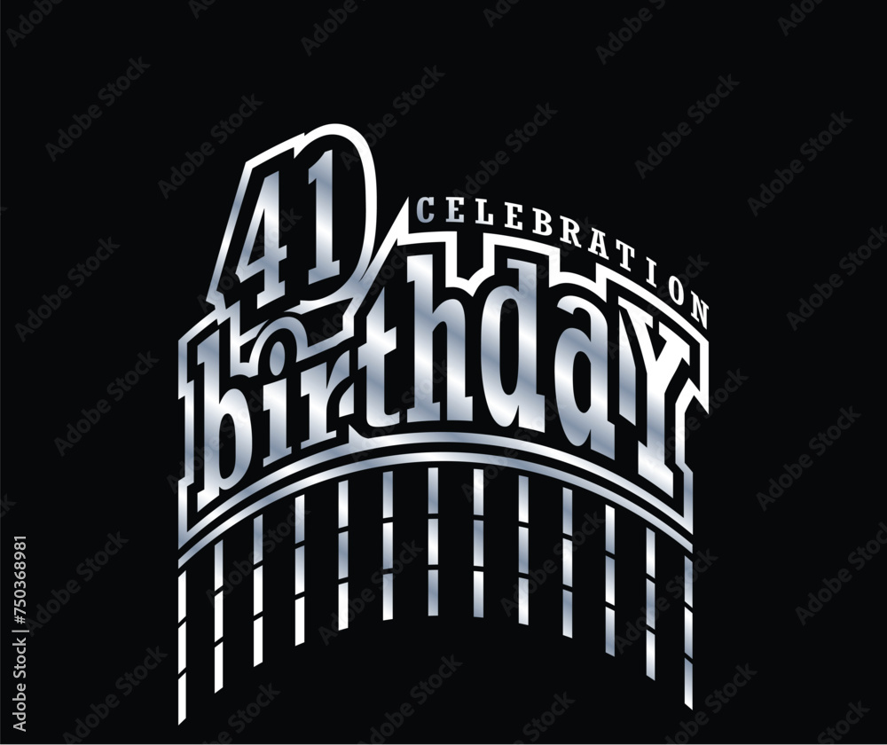 Obraz premium Happy Birthday Celebrating of 41 Years, Party Events Based. fireworks Mix colors Logo