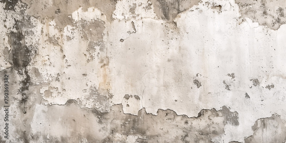 Obraz premium Retro cracked stone wall with a smooth, polished surface and natural cream color, perfect for construction or design projects.