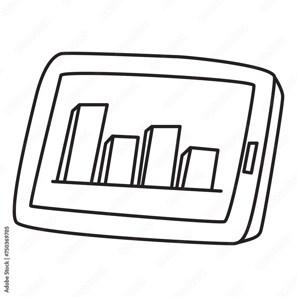 chart doodle icon transparent background
