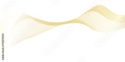 Abstract wavy lines flowing curve golden gradient color on transparent background. Abstract white background colorful lines. modern wavy stripes on white background isolated.