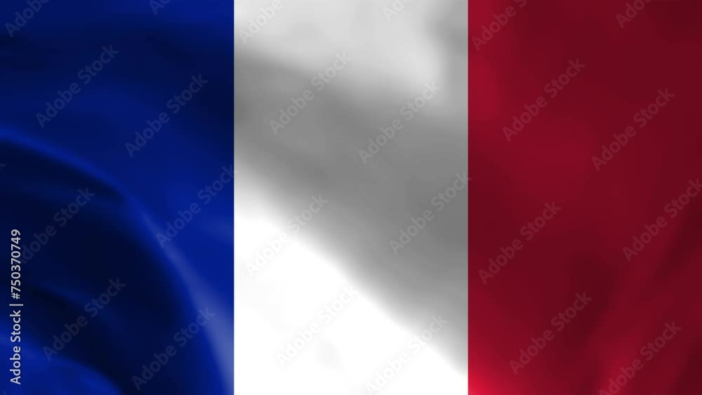 Waving Fabric Texture of the Flag of France, France Satin Flag Animation. Real Texture Waving Flag of the France. Closeup of France Flag. Waving Fabric Texture of the Flag of France, France Satin Flag Animation. Real Texture Waving Flag of the France. Closeup of France Flag.
