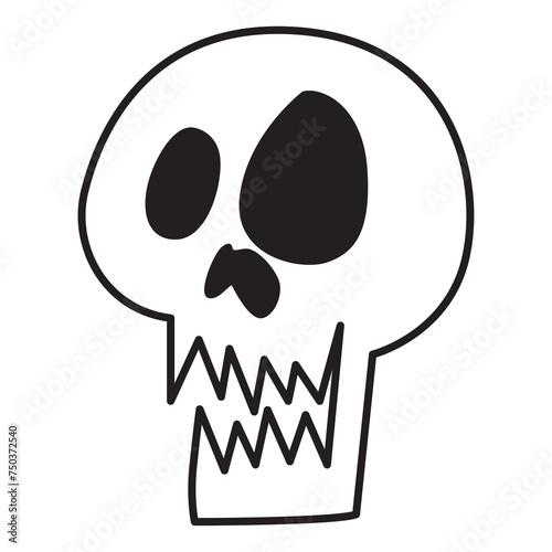 Fototapeta Naklejka Na Ścianę i Meble -  skull doodle icon transparent background