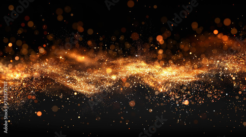 Bokeh of fire sparks particles, blurred sparks from fire on dark abstract background.