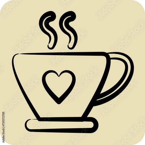 Icon Hot Drinks. suitable for flu symbol. hand drawn style. simple design editable. design template