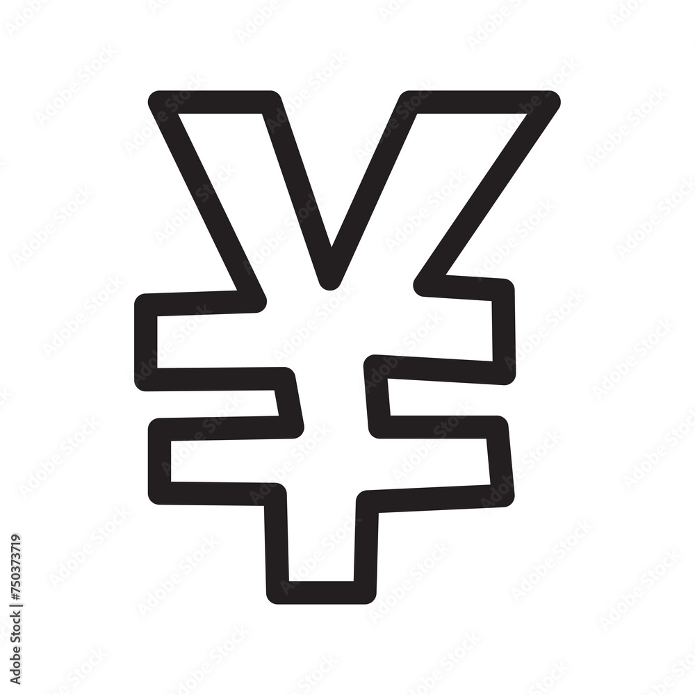 Japanese Yen Currency doodle icon transparent background Japanese Yen Currency doodle icon transparent background
