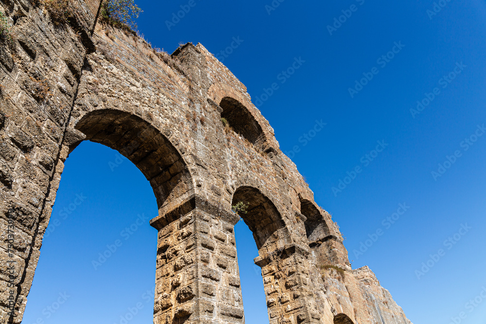 Ruins of roman aqueduct in ancient city Aspendos Ruins of roman aqueduct in ancient city Aspendos