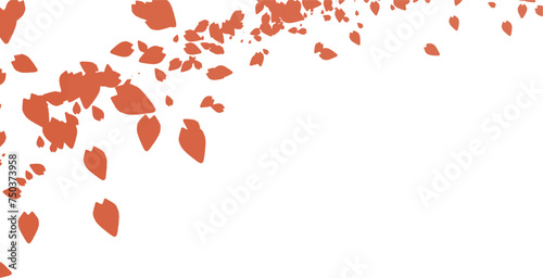 vector art heart made of orange hearts with sakura petals shaped for background and card decoration