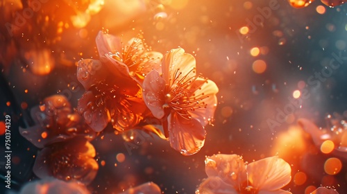 Radiant Blossoms: Sakura blooms radiate with an inner light, their petals aglow with the warmth of the sun's embrace.