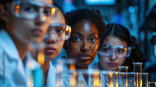 A high-tech lab with microbiology researchers who design, engineer, and develop.