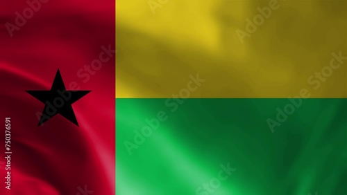 Guinea-Bissau Waving Flag, Guinea-Bissau Flag 3d, Flag of Guinea-Bissau Waving Animation, Guinea-Bissau Flag 4K Footage photo