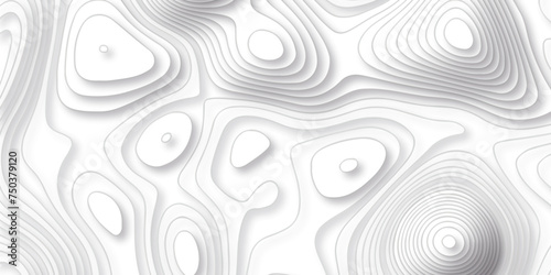 Topographic map background geographic line map with seamless ornament design. The black on white contours vector topography stylized height of the lines map.	