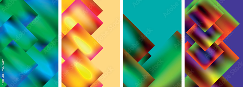 Colorful metal square abstract poster backgrounds Colorful metal square abstract poster backgrounds