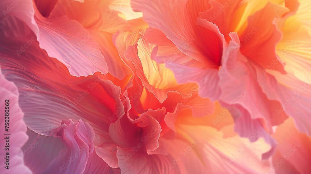 Suspended in Time: Close-up of Gladiolus petals, as if suspended in a timeless moment of beauty.