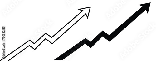 Growth Trend Chart icon vector. Profit graph illustration sign collection. up arrow symbol or logo.