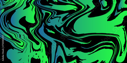 Abstract green Marble texture background. Blue and Black mixing oil paint texture. Blue Marbleized Stripes With marble ink texture. Splash of paint. Colorful liquid.	