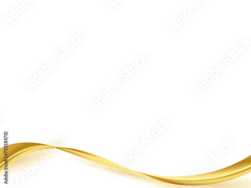 Beautiful 3d golden shiny wave ribbon vector