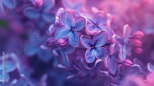 Lilac Harmony: Macro view of lilac blooms, harmonizing in fluid and rhythmic patterns. © BGSTUDIOX