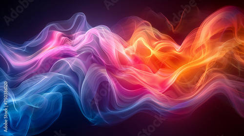 neon wave swirl background. Neon Colors Swirling Flow