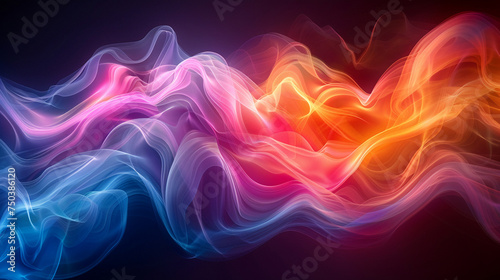Wallpaper Mural neon wave swirl background. Neon Colors Swirling Flow Torontodigital.ca