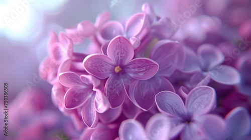 Waves of Lilac Bliss: Macro capture of lilac blossoms, their waves inducing blissful calm. photo